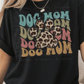 Distressed Retro Dog Mom with Leopard Print