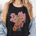 Dolly Playing Guitar Pink Script
