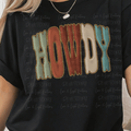 Earth Tones Howdy with Faux Glitter Outline