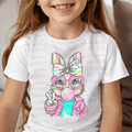 Easter Bunny with Paint Splatter with Heart Glasses and Peace Sign