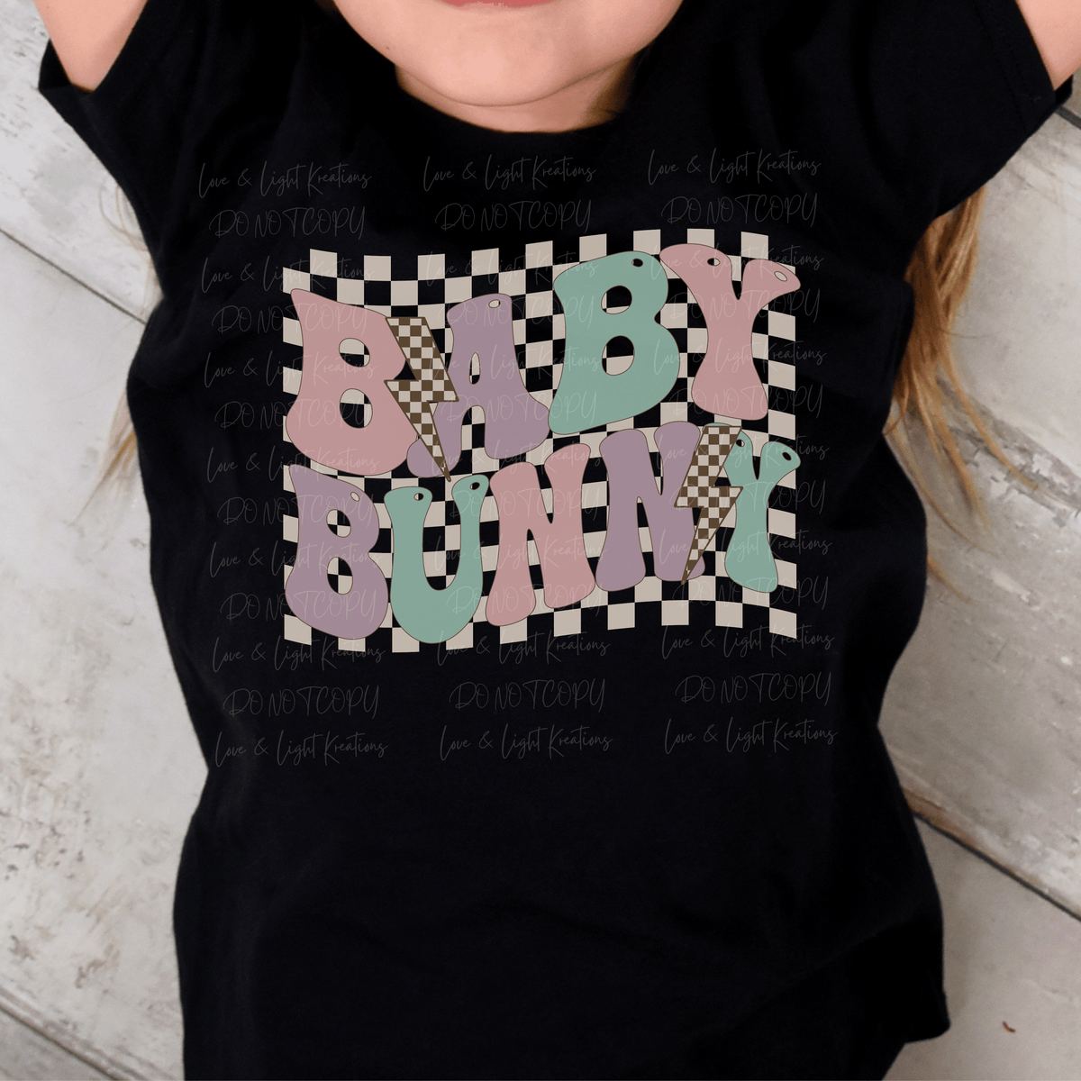 Easter Retro Pastel Baby Bunny Checkered