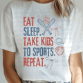 Eat. Sleep. Take Kids to Sports. Repeat Baseball with Bows