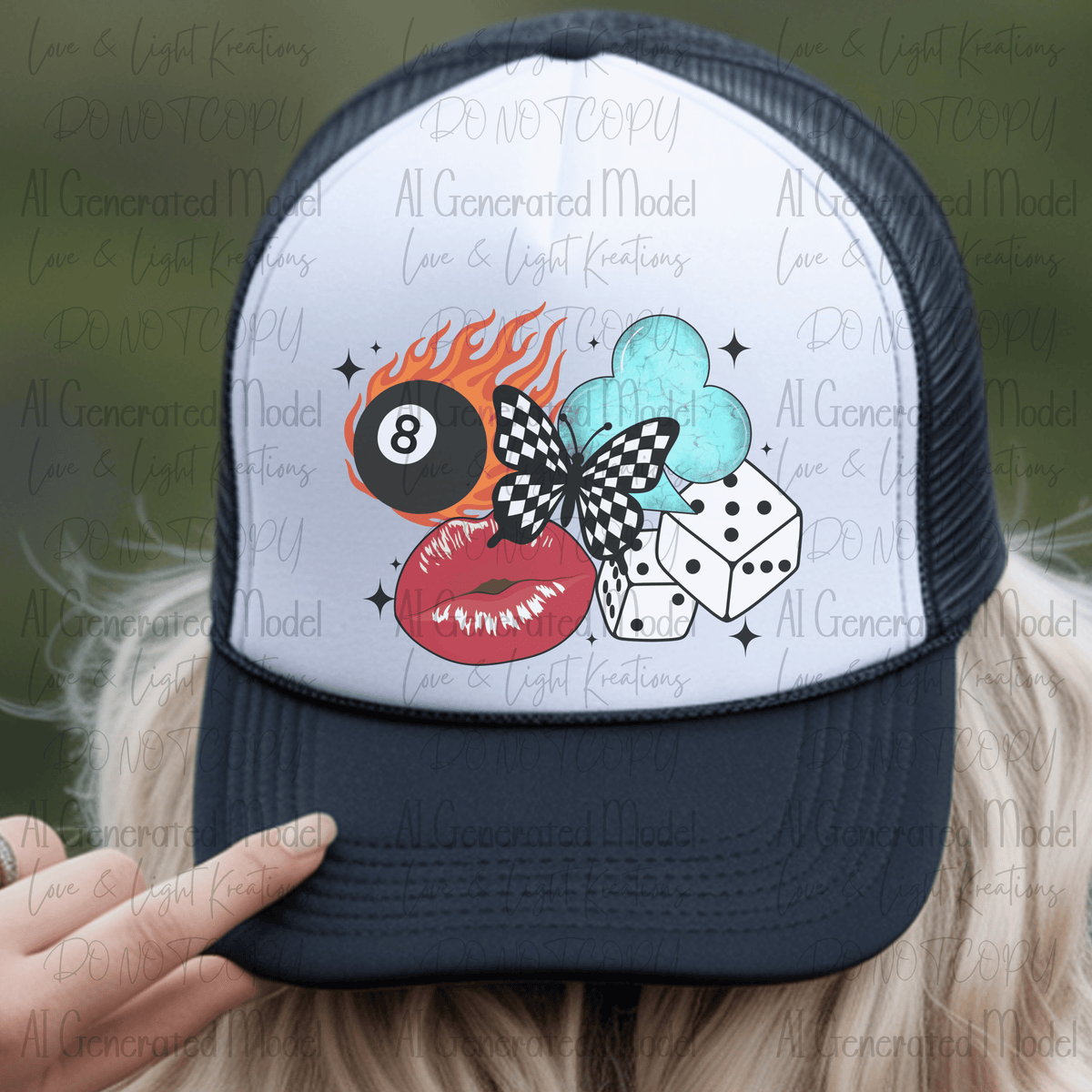 Edgy Western Eight Ball Checker Butterfly