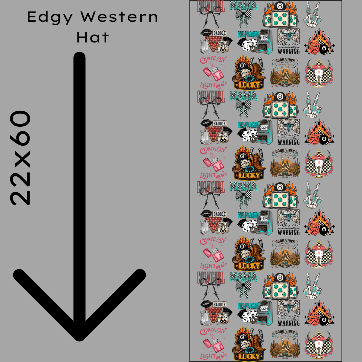 Edgy Western Hat Gang Sheet