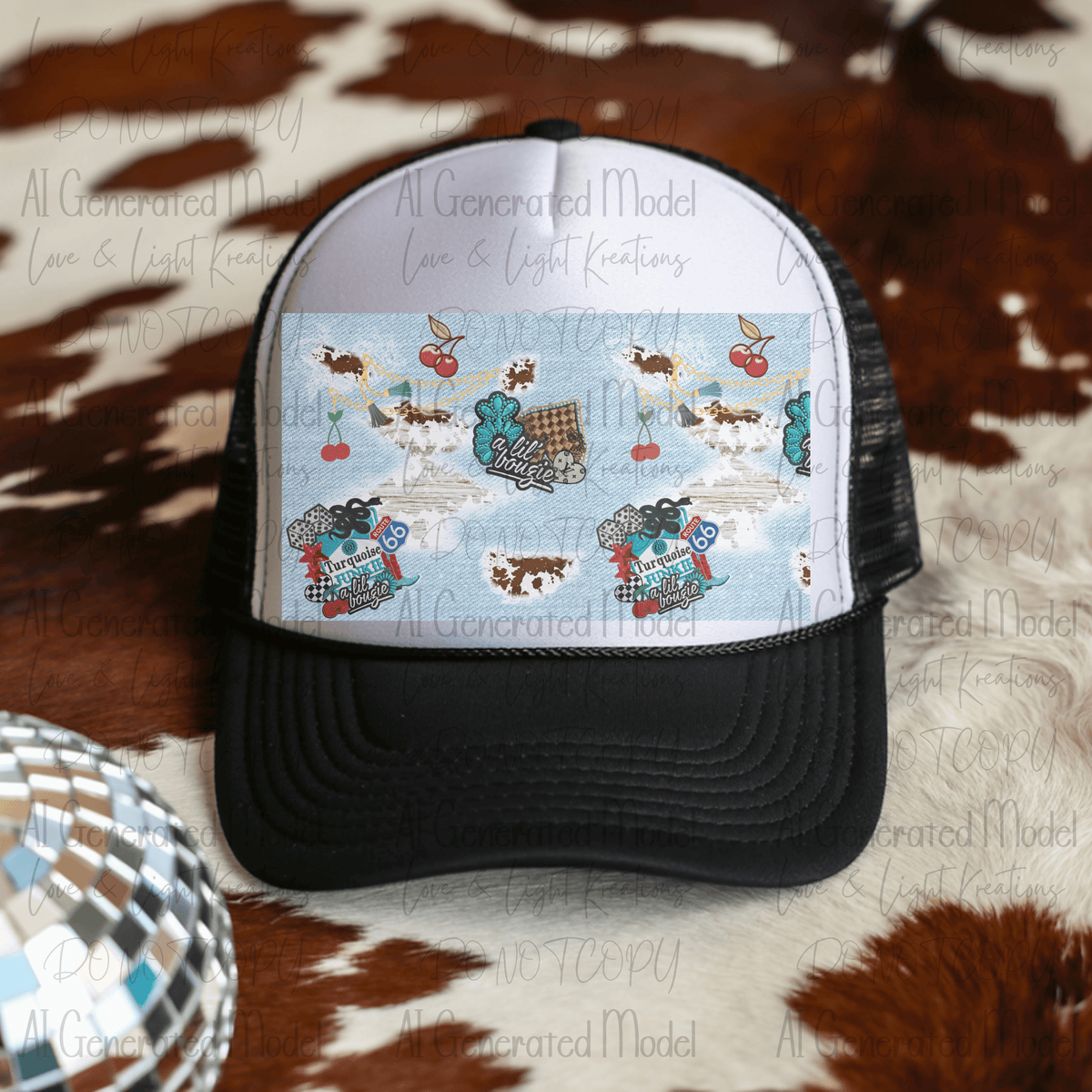 Edgy Western Jean Hat Background