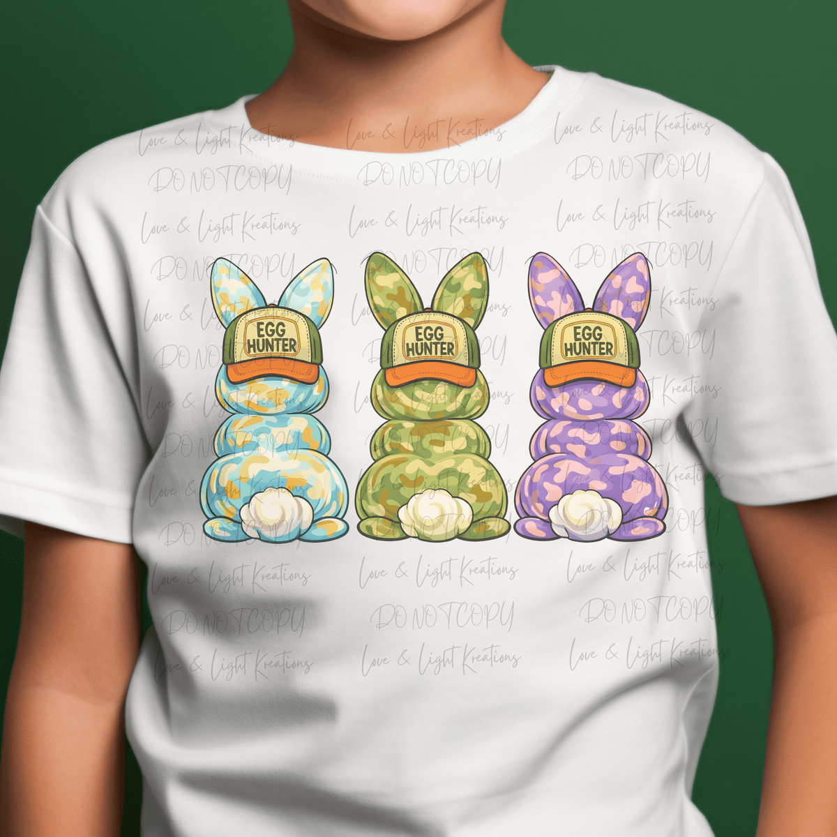 Egg Hunter Paint Stroke Easter Bunnies with Trucker Hats