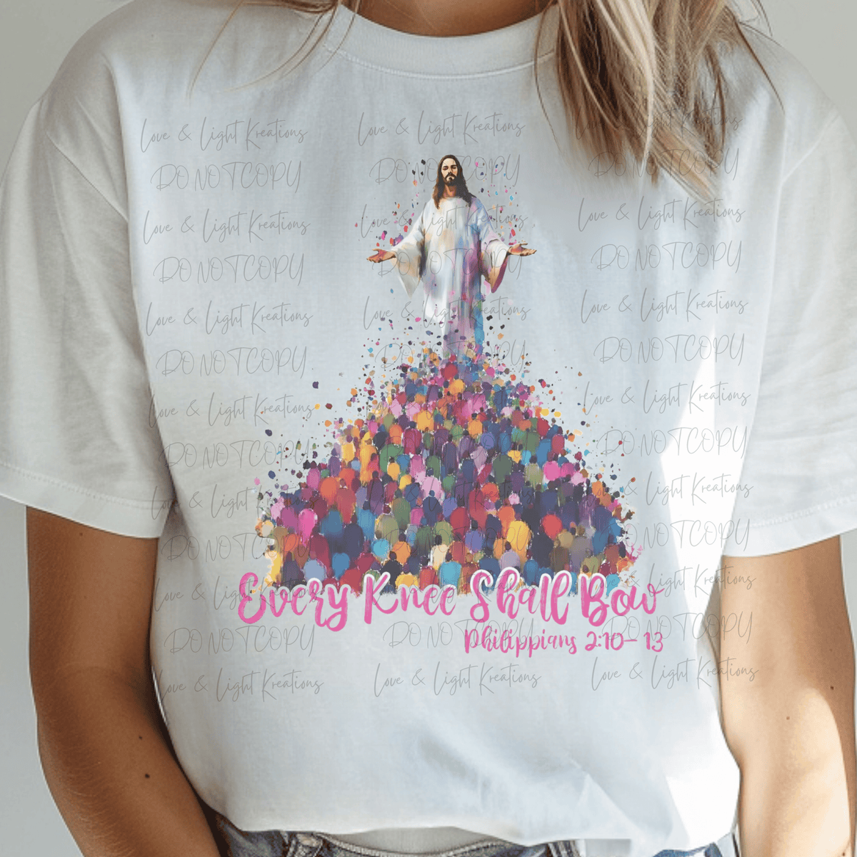 Every Knee Shall Bow Painted Jesus with People