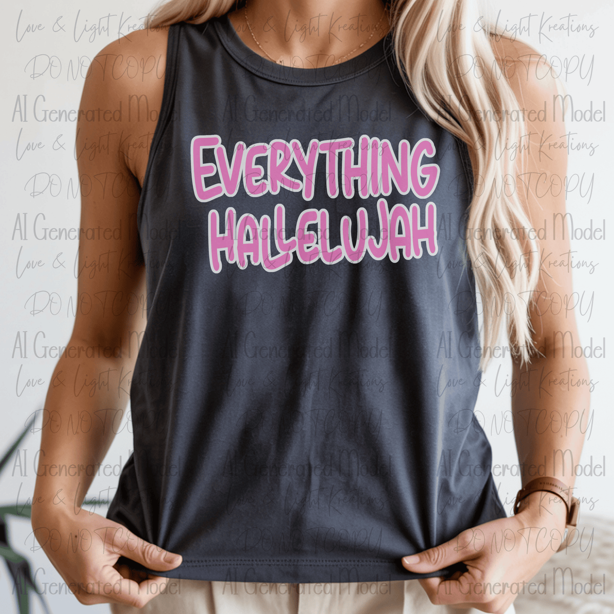 Everything Hallelujah Pink and White