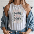 Faith Over Fear Green and Pink Bows, Flowers, and Stripes