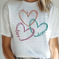 Faith, Hope and Love Hearts in Brown, Teal and Maroon