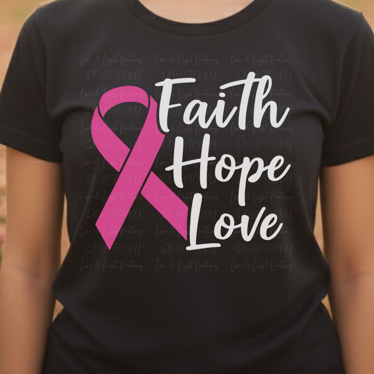 Faith, Hope, and Love Pink Ribbon