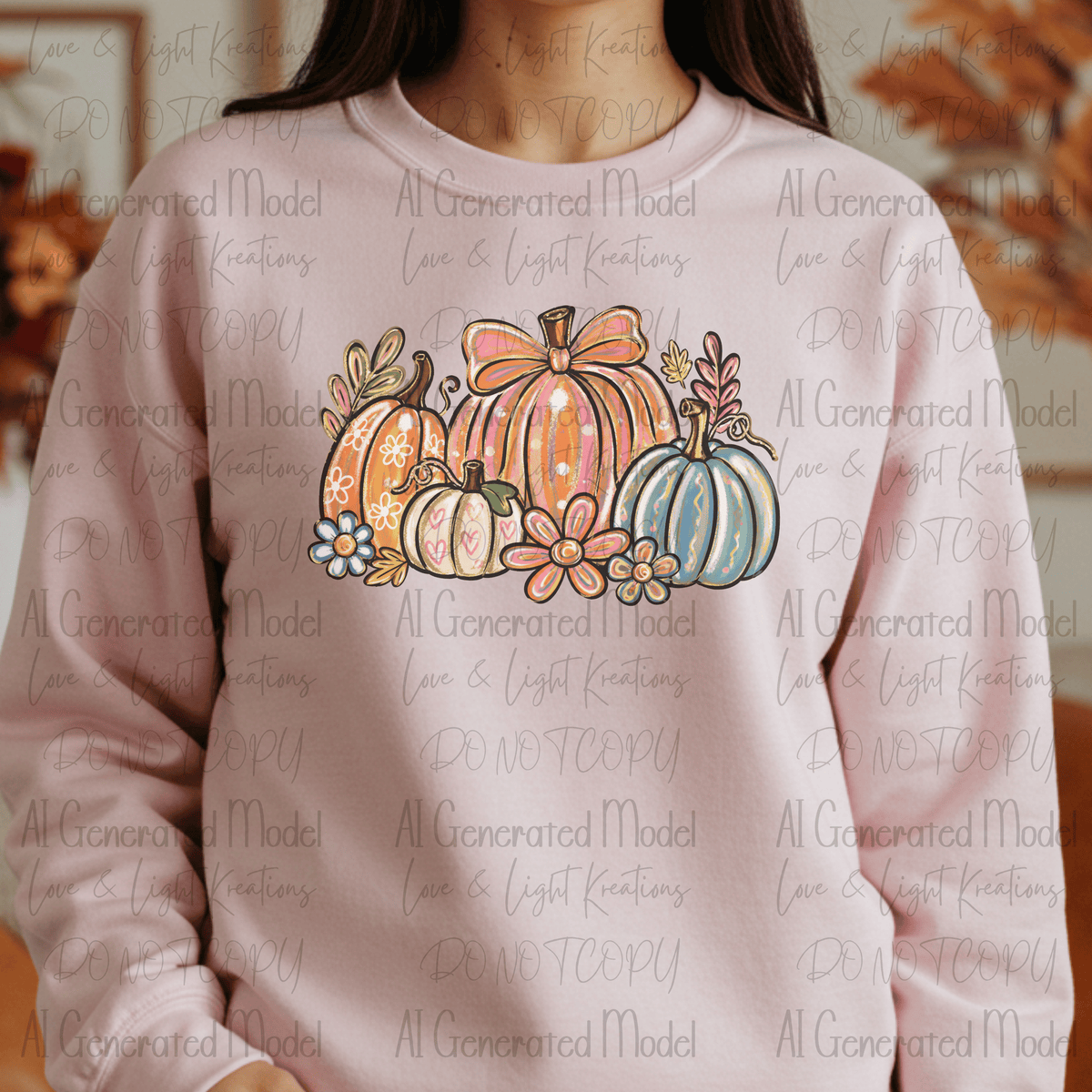 Fall Floral Doodle Pumpkins