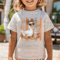 Fall Goose with Bow and Stripes