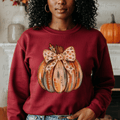 Fall Paint Stroke Pumpkin with Bow