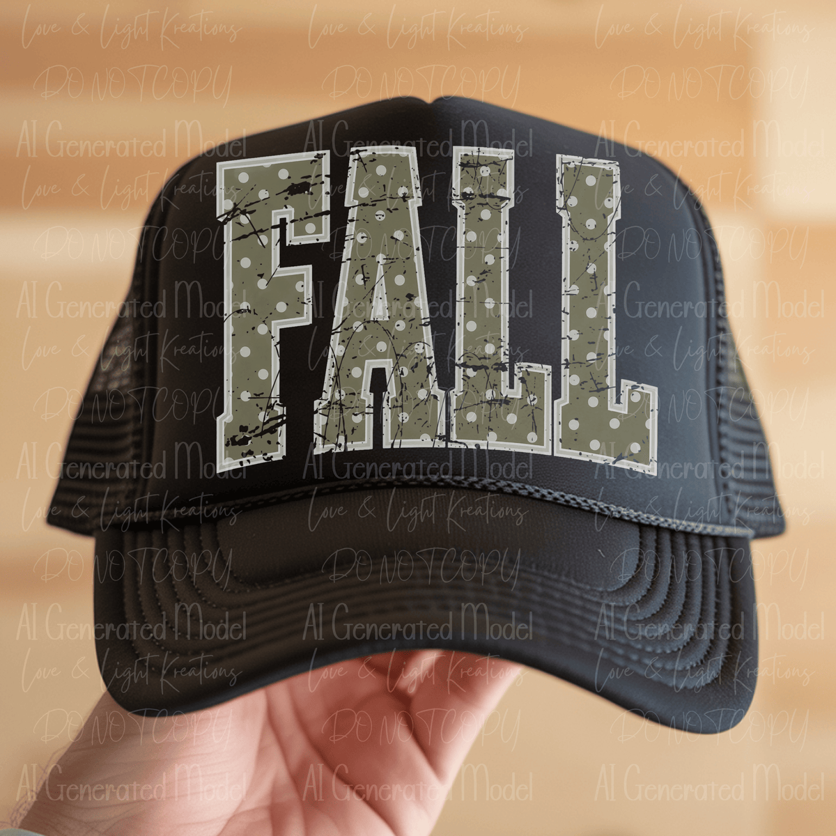 Fall Polka Dots Distressed Green