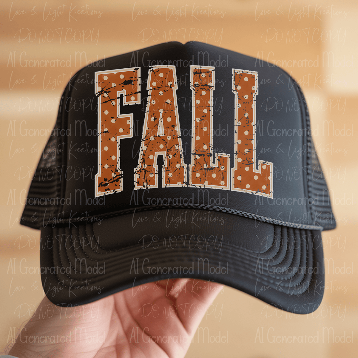 Fall Polka Dots Distressed Orange
