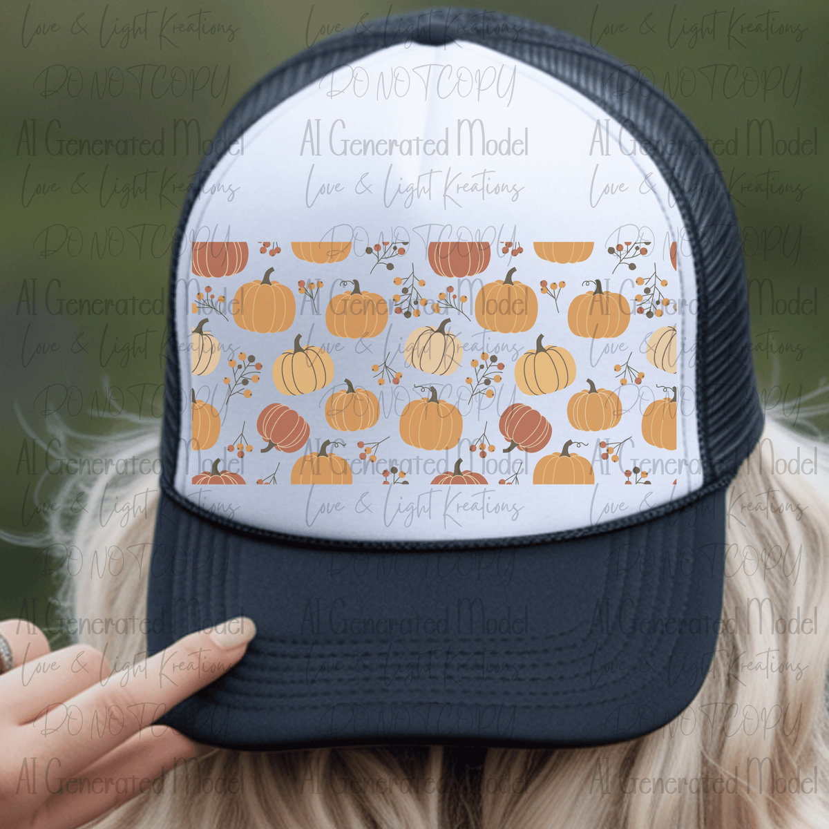 Fall Pumpkins Hat Background