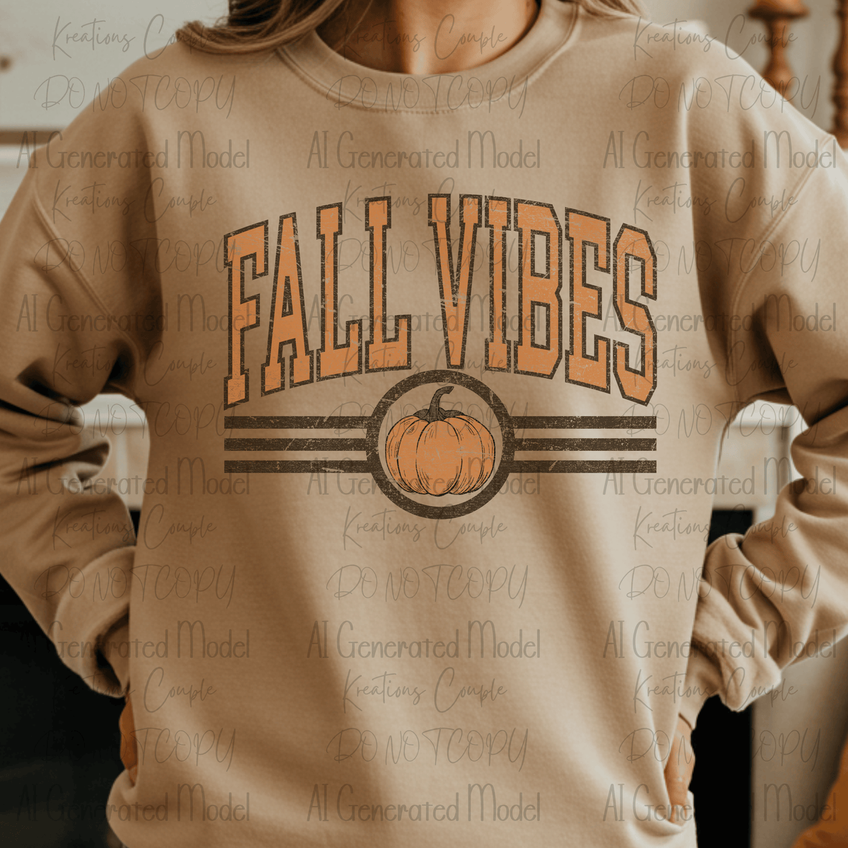 Fall Vibes Varsity Style Distressed
