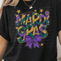 Faux Beaded Mardi Gras Coquette Bow