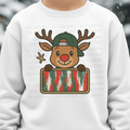 Faux Glitter Distressed Red Nose Reindeer