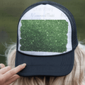 Faux Glitter Hat Background Green