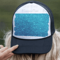 Faux Glitter Hat Background Light Blue