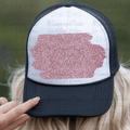 Faux Glitter Hat Background Pink