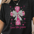 Faux Glitter Love Like Jesus Paint Stroke Cross
