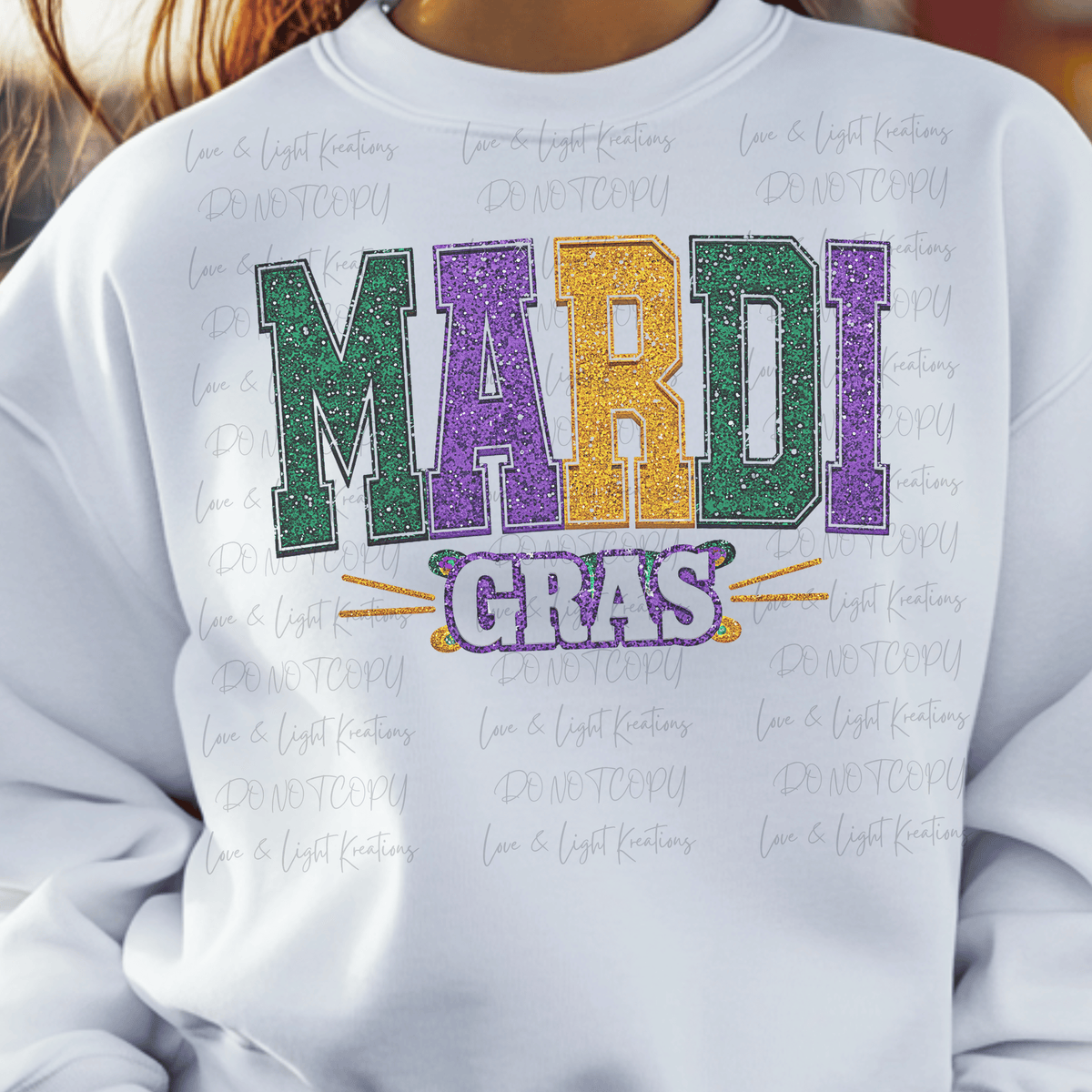Faux Glitter Patch Mardi Gras