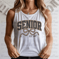 Faux Glitter Senior 2027 Leopard Bow