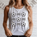 Faux Glitter Soccer Ball and Grey Bows