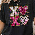Faux Glitter XOXO with Hearts