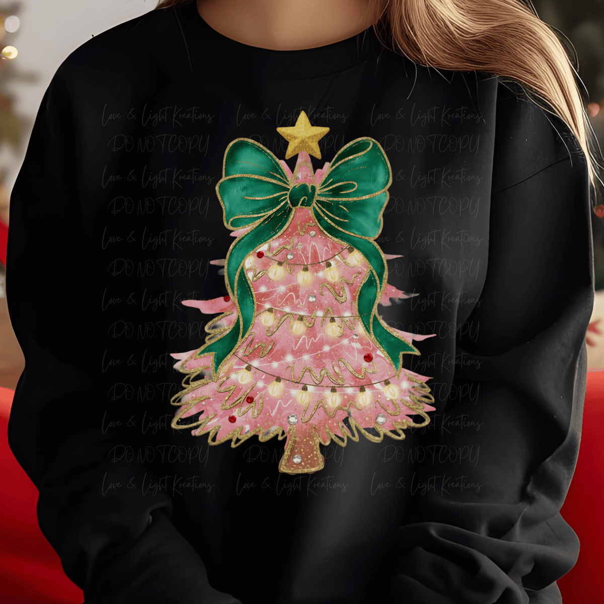Faux Glitter and Rhinestone Pink Christmas Tree