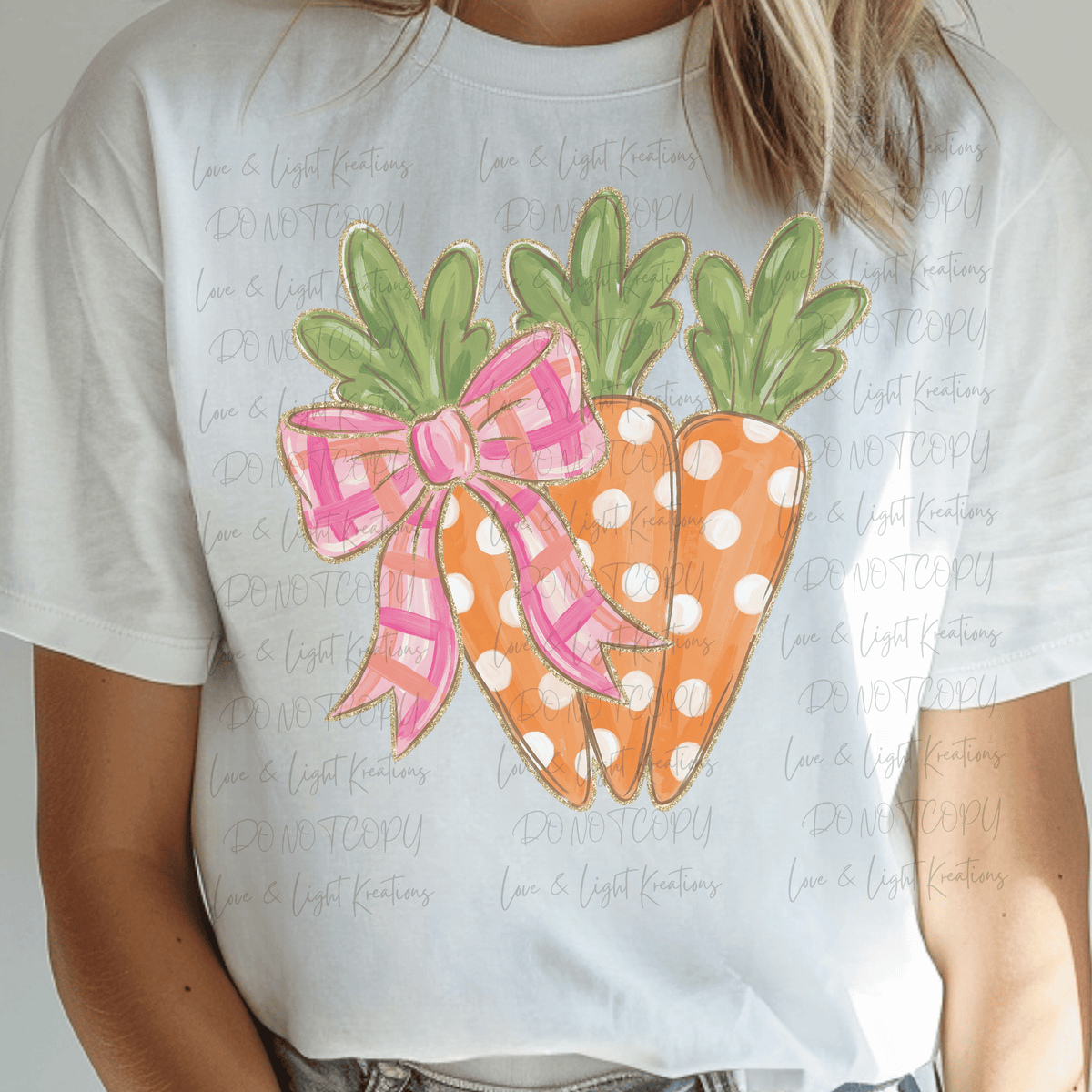 Faux Glitter outlines Polka Dot Carrots