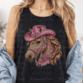 Faux Jeweled Horse with Pink Hat