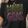 Faux Sequence Mardi Gras Green and Purple