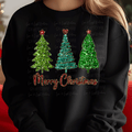 Three Faux Sequin Christmas Trees