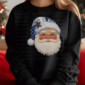 Faux Yarn Blue Hat Santa
