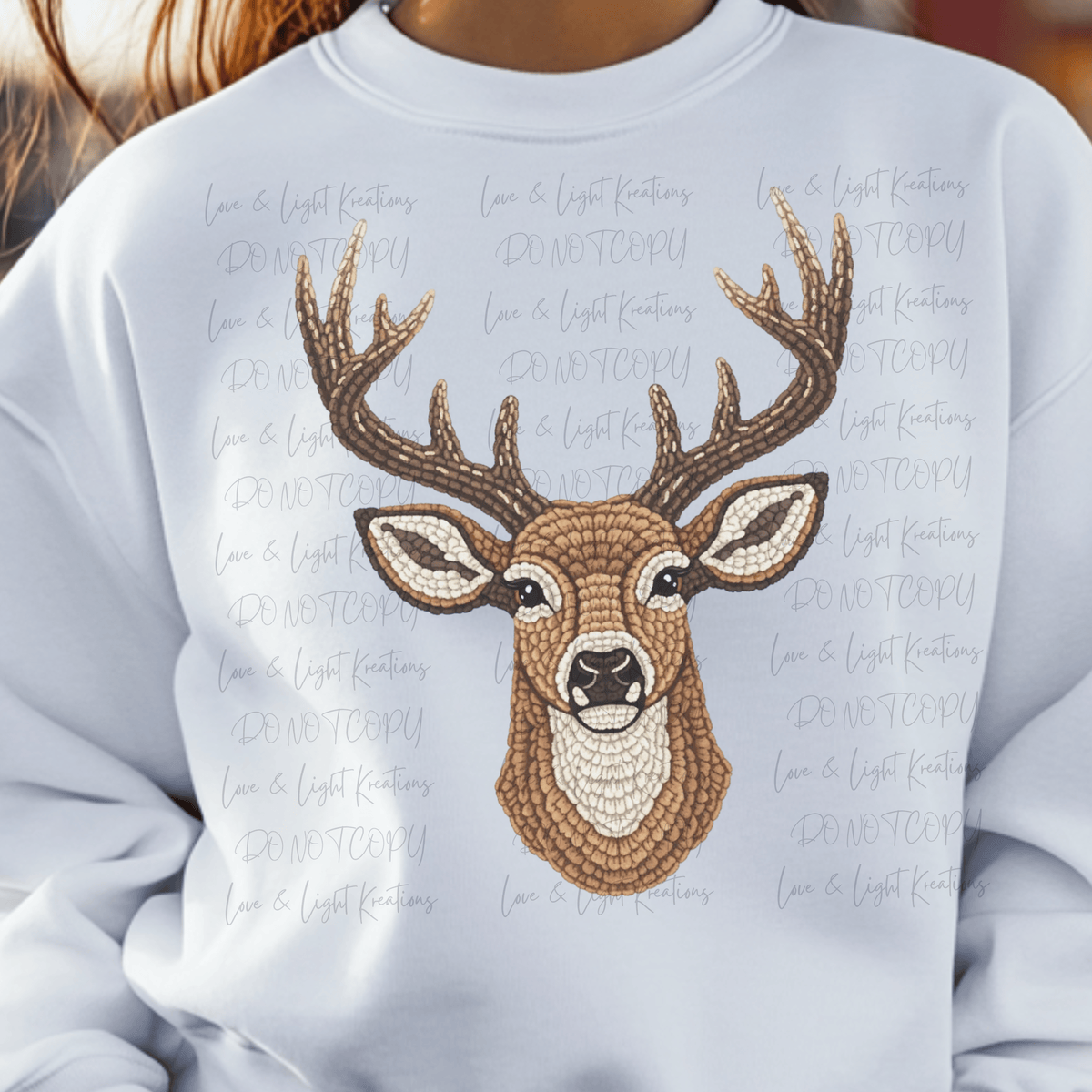 Faux Yarn Deer Head