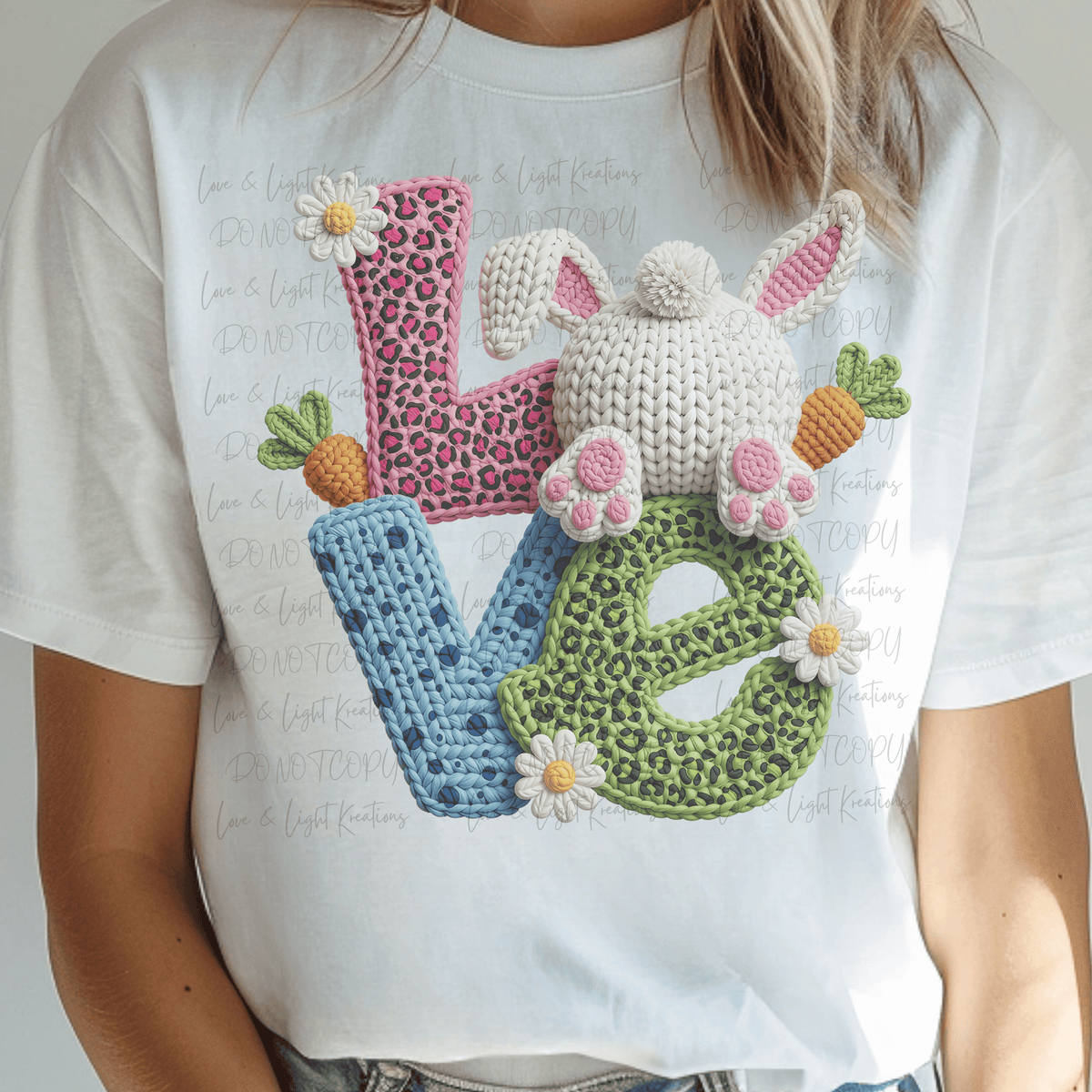 Faux Yarn Easter Bunny Love