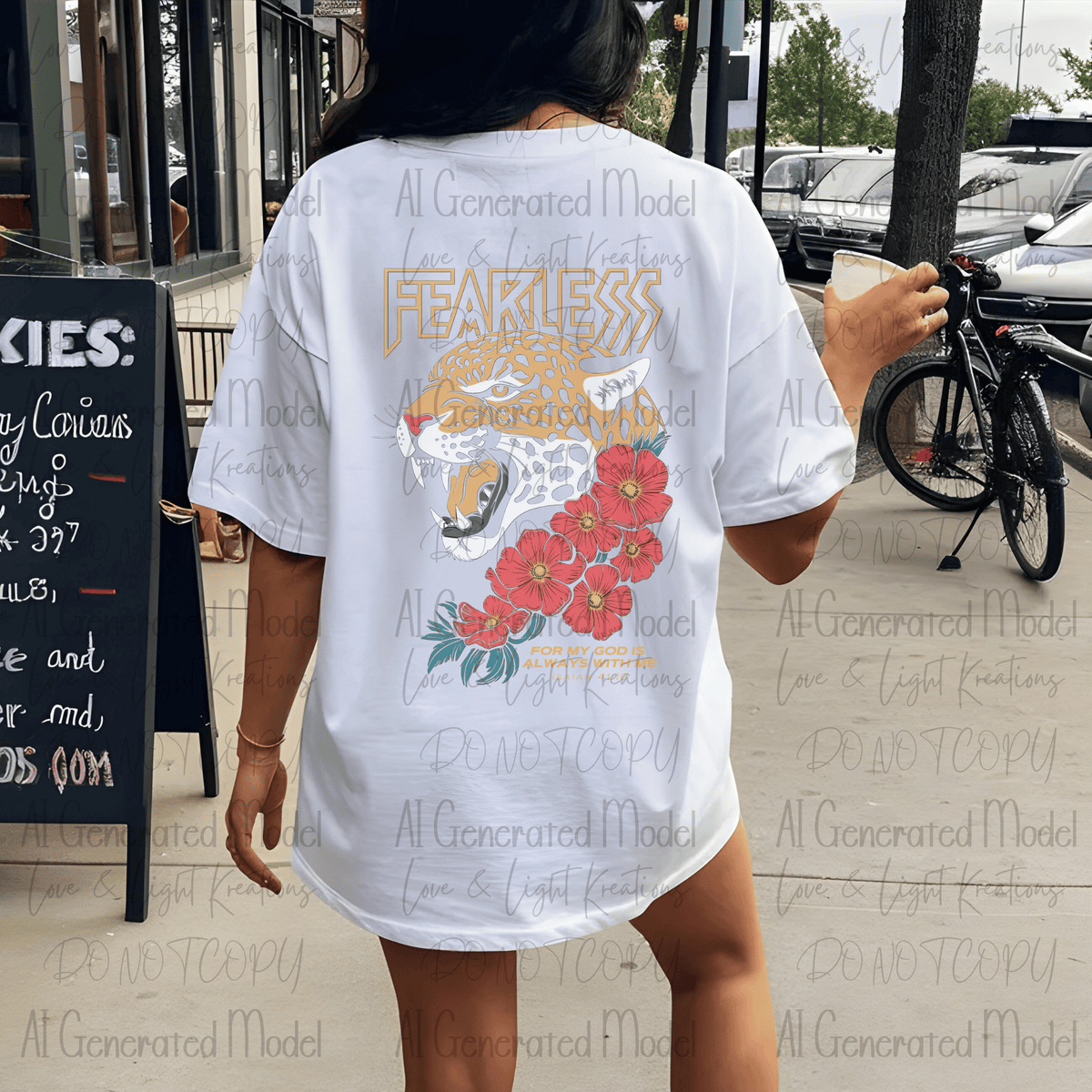 Fearless Leopard Head Red Flowers Isaiah 41_10