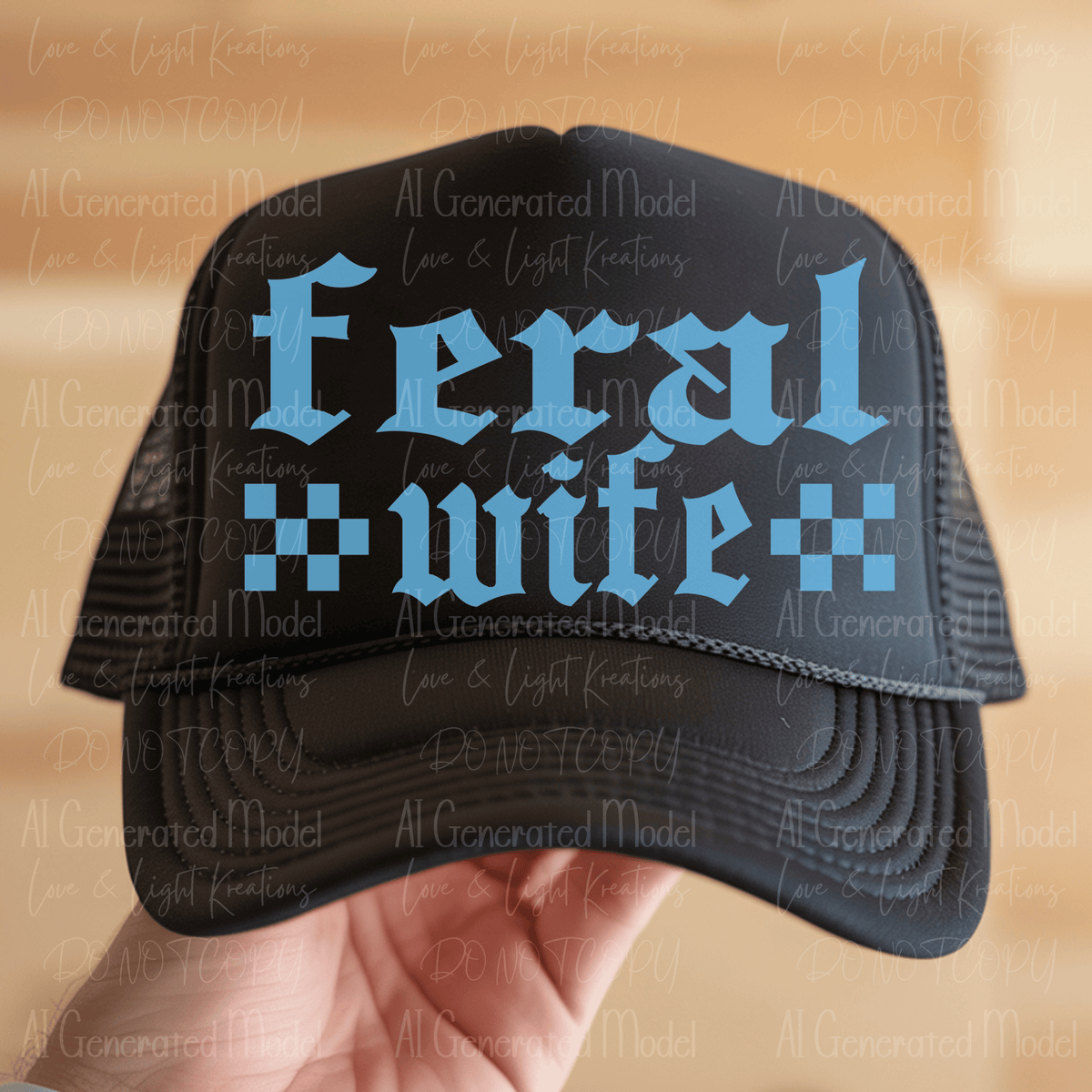 Feral Wife Rocker Checker Blue