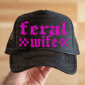 Feral Wife Rocker Checker Pink