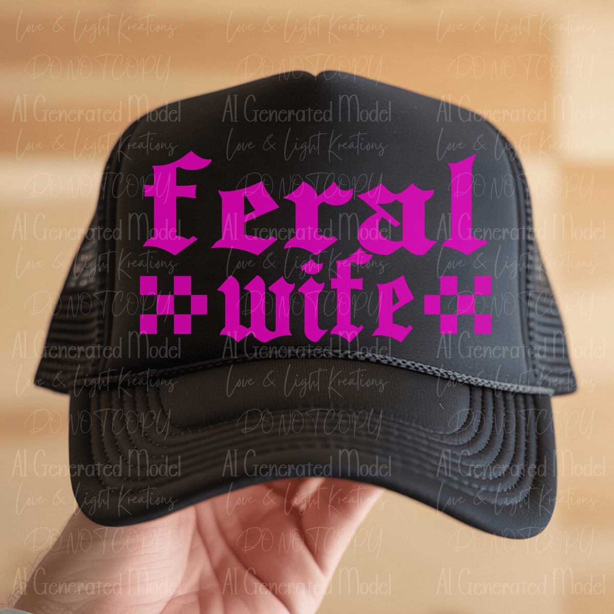 Feral Wife Rocker Checker Pink