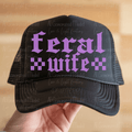 Feral Wife Rocker Checker Purple