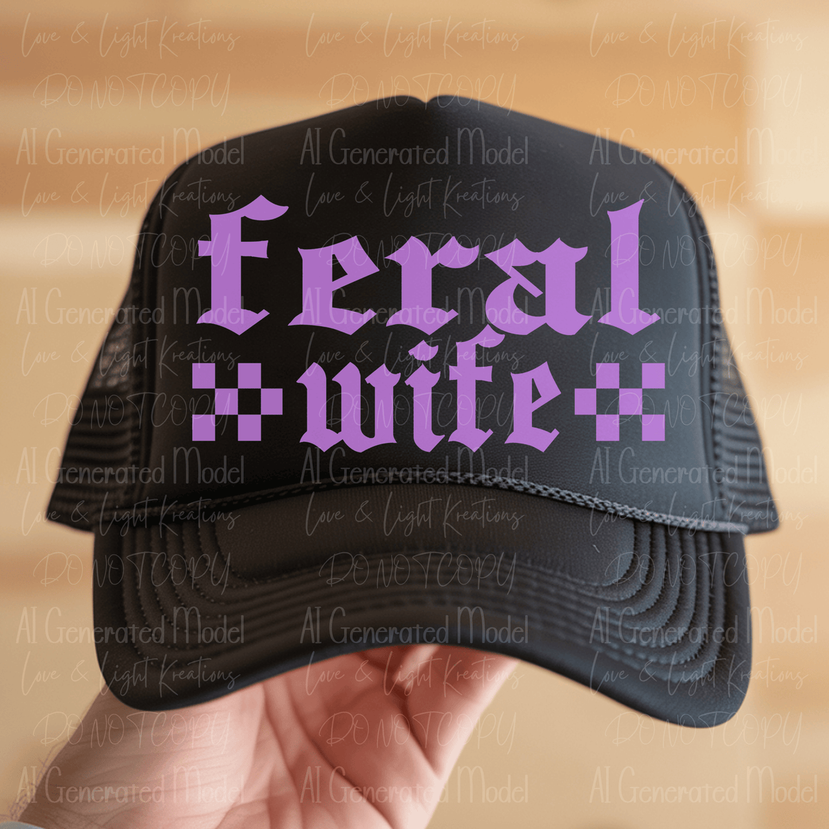 Feral Wife Rocker Checker Purple