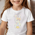 Floral Easter Bunny with Faux Glitter Heart Tail and Bow