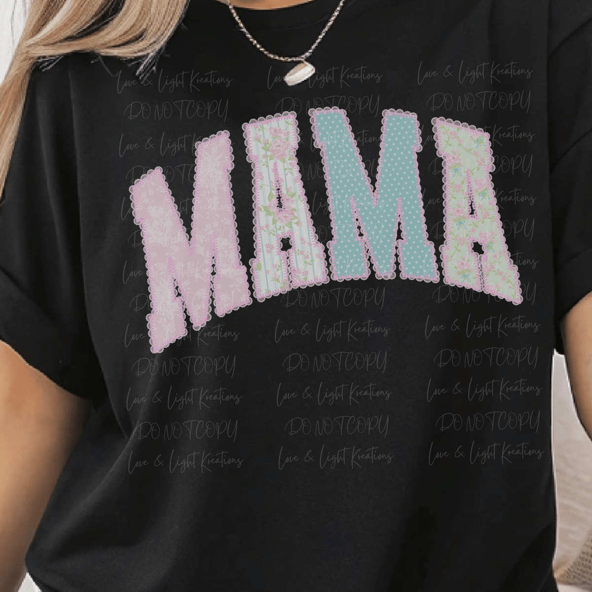 Floral Pastel Mama Faux Lace