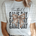 Football Game Day Distressed with Football Coquette Bow