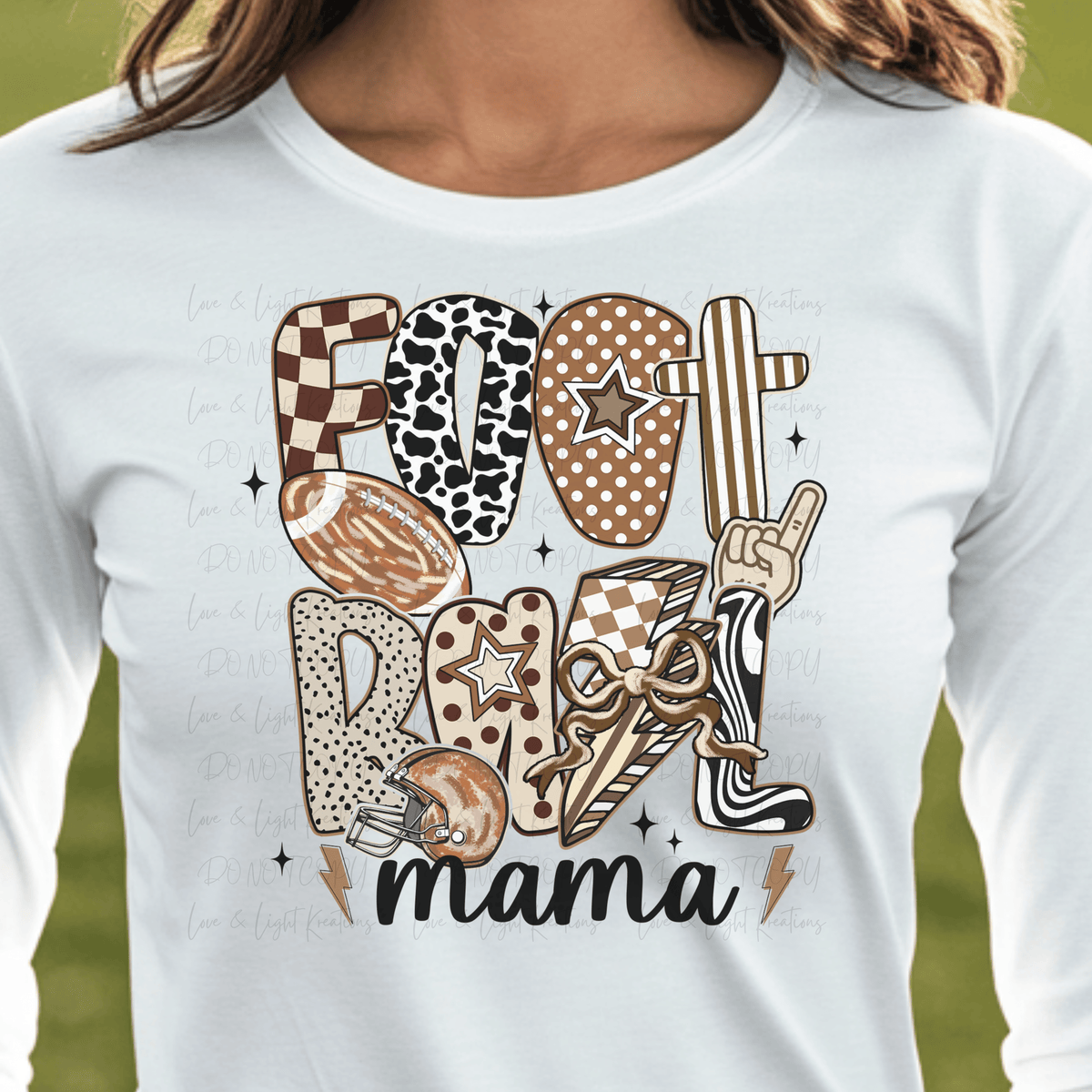 Preppy Patterned Football Mama